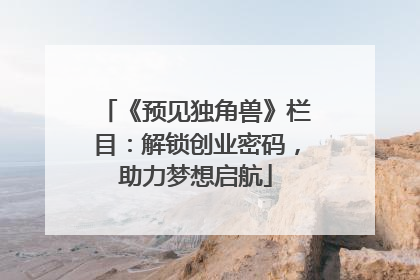 《预见独角兽》栏目：解锁创业密码，助力梦想启航