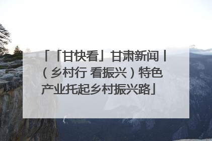 「甘快看」甘肃新闻丨（乡村行 看振兴）特色产业托起乡村振兴路