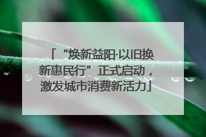 “焕新益阳·以旧换新惠民行”正式启动，激发城市消费新活力