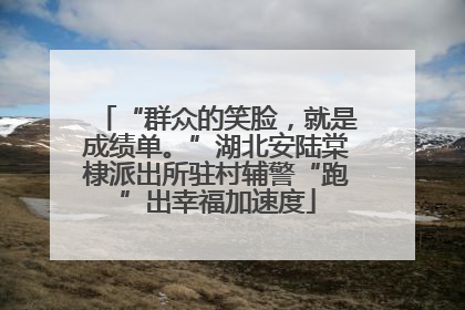 “群众的笑脸，就是成绩单。”湖北安陆棠棣派出所驻村辅警“跑”出幸福加速度