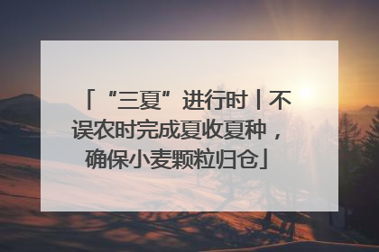 “三夏”进行时丨不误农时完成夏收夏种，确保小麦颗粒归仓