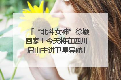 “北斗女神”徐颖回家！今天将在四川眉山主讲卫星导航
