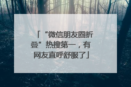“微信朋友圈折叠”热搜第一，有网友直呼舒服了