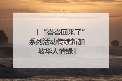 “峇峇回来了”系列活动传续新加坡华人情缘