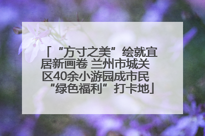 “方寸之美”绘就宜居新画卷 兰州市城关区40余小游园成市民“绿色福利”打卡地