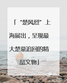 “楚风烈”上海展出，呈现最大楚墓追回的精品文物