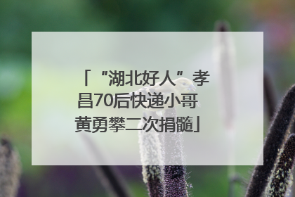 “湖北好人”孝昌70后快递小哥黄勇攀二次捐髓