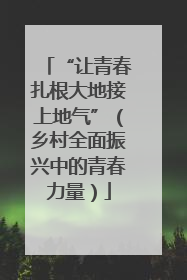 “让青春扎根大地接上地气”（乡村全面振兴中的青春力量）