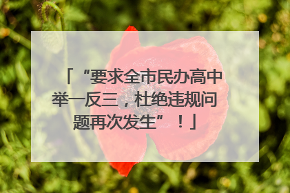 “要求全市民办高中举一反三，杜绝违规问题再次发生”！
