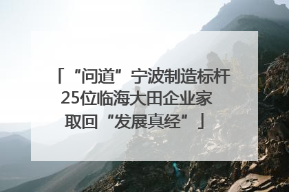 “问道”宁波制造标杆 25位临海大田企业家取回“发展真经”