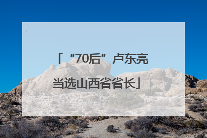 “70后”卢东亮当选山西省省长