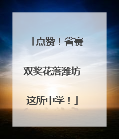 点赞！省赛双奖花落潍坊这所中学！