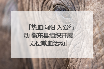 热血向阳 为爱行动 衡东县组织开展无偿献血活动