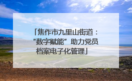 焦作市九里山街道：“数字赋能”助力党员档案电子化管理