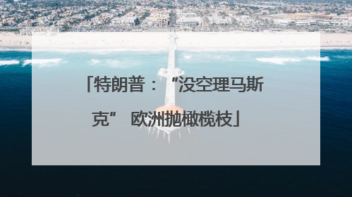 特朗普：“没空理马斯克” 欧洲抛橄榄枝