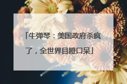 牛弹琴：美国政府杀疯了，全世界目瞪口呆