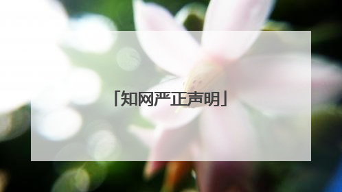 知网严正声明