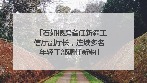 石如根跨省任新疆工信厅副厅长，连续多名年轻干部调任新疆