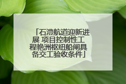 石澧航道迎新进展 项目控制性工程艳洲枢纽船闸具备交工验收条件
