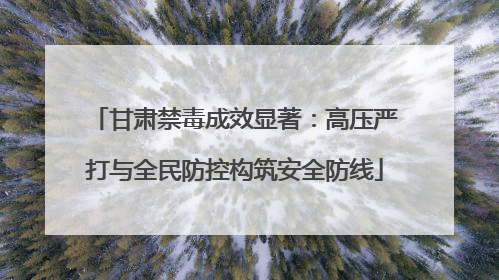 甘肃禁毒成效显著：高压严打与全民防控构筑安全防线