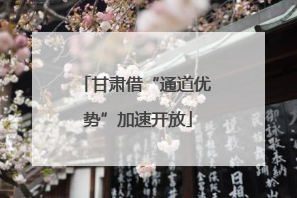 甘肃借“通道优势”加速开放