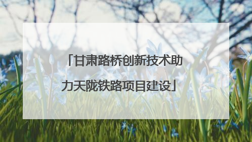 甘肃路桥创新技术助力天陇铁路项目建设