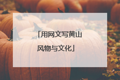 用网文写黄山风物与文化