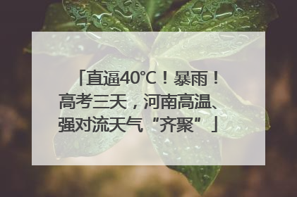 直逼40℃！暴雨！高考三天，河南高温、强对流天气“齐聚”