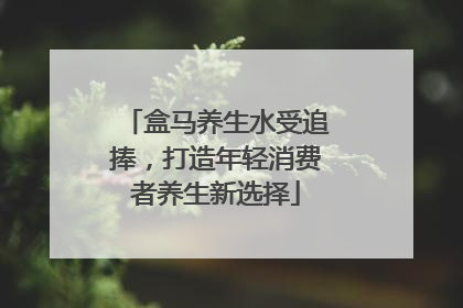 盒马养生水受追捧，打造年轻消费者养生新选择