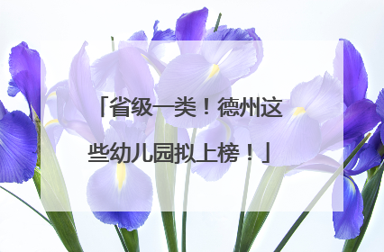 省级一类！德州这些幼儿园拟上榜！
