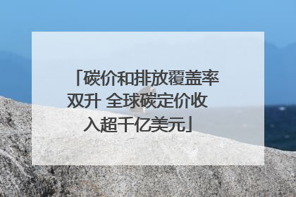 碳价和排放覆盖率双升 全球碳定价收入超千亿美元