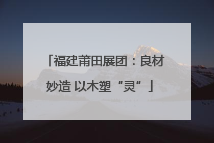 福建莆田展团：良材妙造 以木塑“灵”