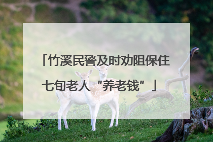 竹溪民警及时劝阻保住七旬老人“养老钱”
