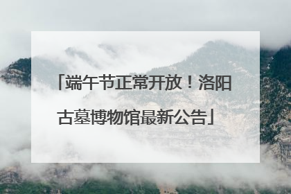 端午节正常开放！洛阳古墓博物馆最新公告
