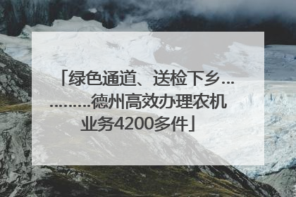 绿色通道、送检下乡…………德州高效办理农机业务4200多件