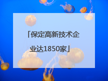 保定高新技术企业达1850家