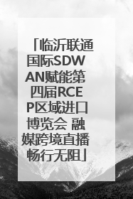临沂联通国际SDWAN赋能第四届RCEP区域进口博览会 融媒跨境直播畅行无阻