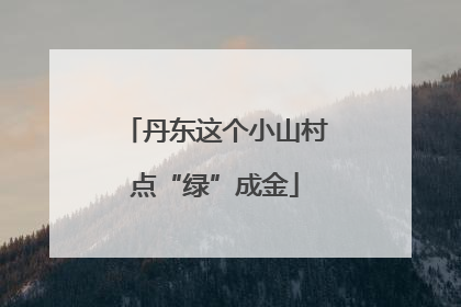 丹东这个小山村点“绿”成金