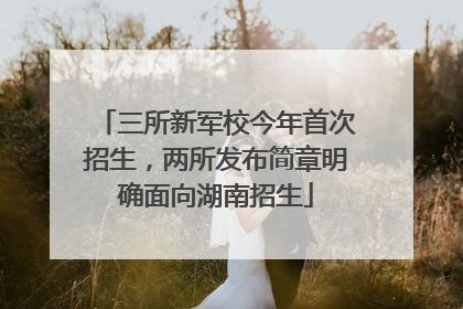 三所新军校今年首次招生，两所发布简章明确面向湖南招生