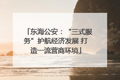 东海公安：“三式服务”护航经济发展 打造一流营商环境