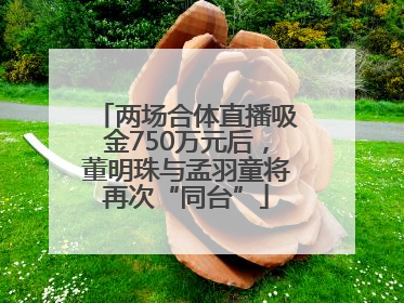 两场合体直播吸金750万元后，董明珠与孟羽童将再次“同台”