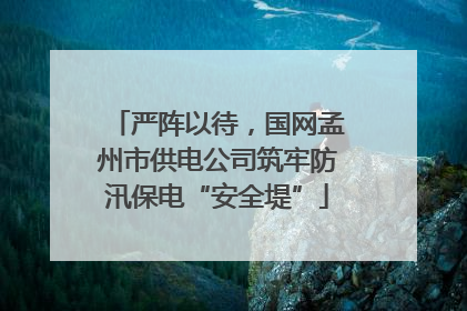 严阵以待，国网孟州市供电公司筑牢防汛保电“安全堤”