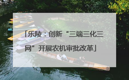 乐陵：创新“三端三化三网”开展农机审批改革