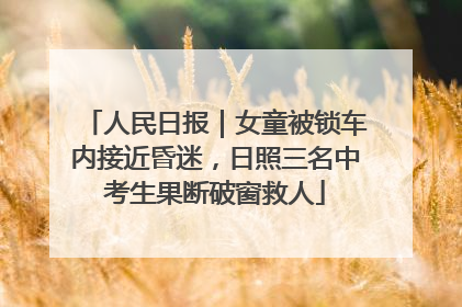 人民日报｜女童被锁车内接近昏迷，日照三名中考生果断破窗救人