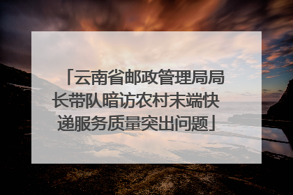 云南省邮政管理局局长带队暗访农村末端快递服务质量突出问题