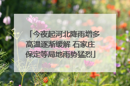 今夜起河北降雨增多高温逐渐缓解 石家庄保定等局地雨势猛烈