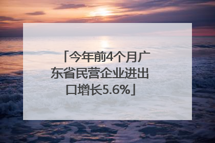 今年前4个月广东省民营企业进出口增长5.6%