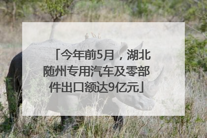 今年前5月，湖北随州专用汽车及零部件出口额达9亿元