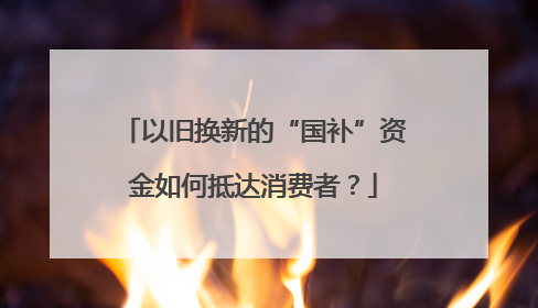 以旧换新的“国补”资金如何抵达消费者？