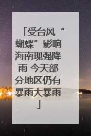 受台风“蝴蝶”影响海南现强降雨 今天部分地区仍有暴雨大暴雨